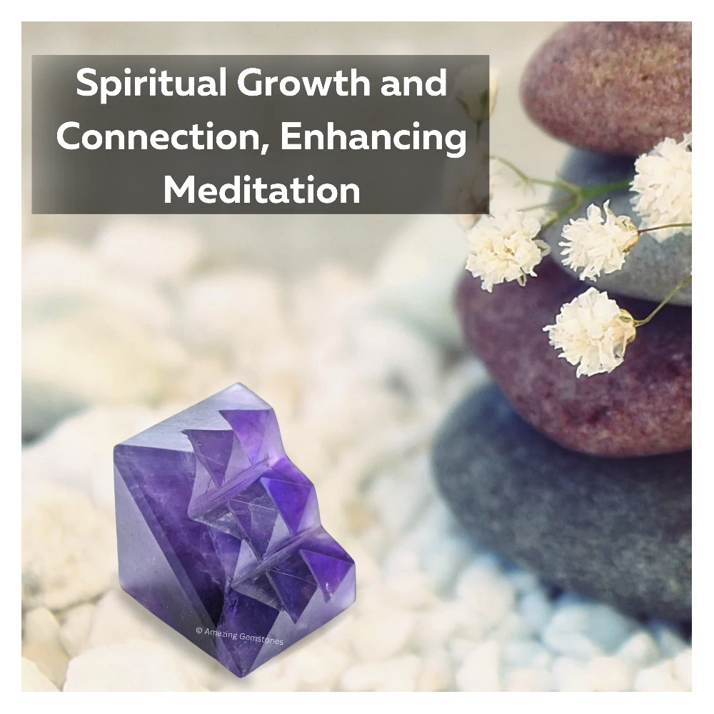 Amethyst Lemurian Pyramid - Under 9 Pyramid Plate
