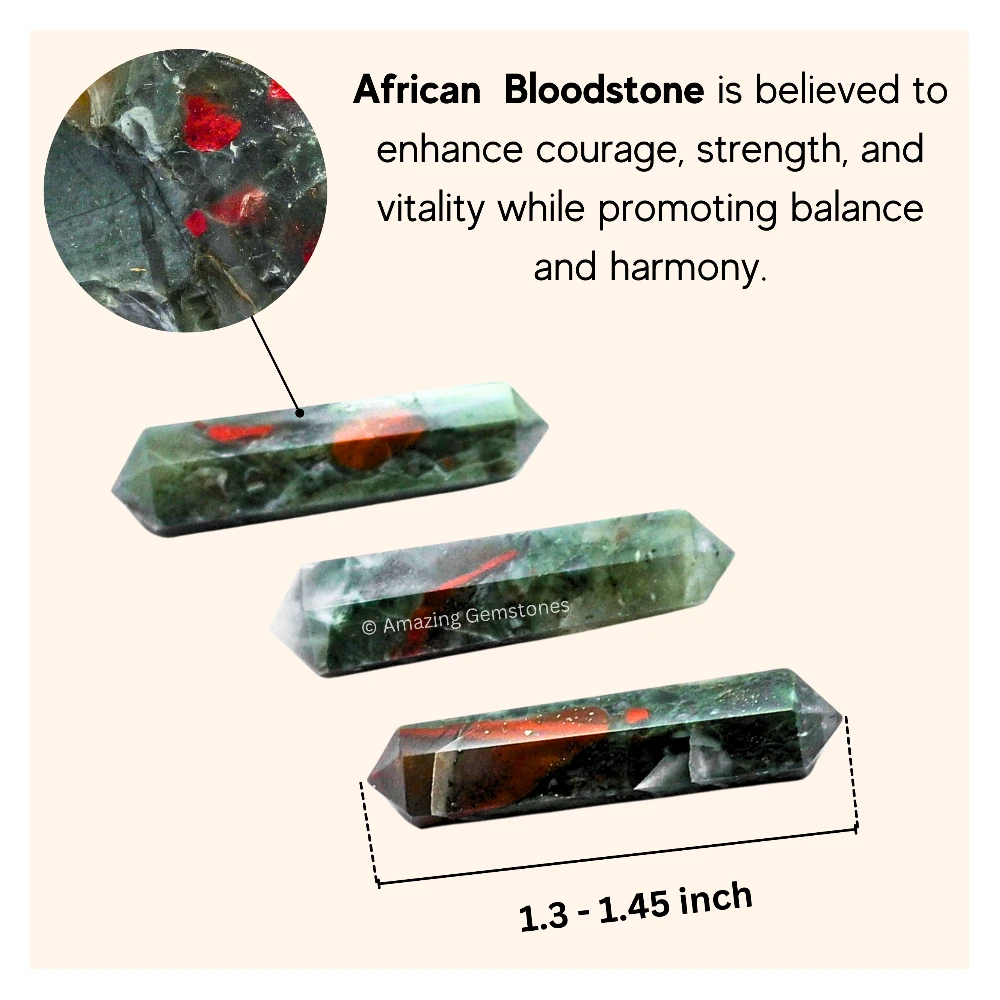 African Bloodstone Pencil Points (Double Terminated) (Set of 50)