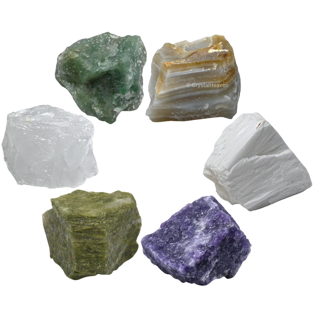 Emotional Trauma Crystal Raw Stones - Premium Healing Crystals Set