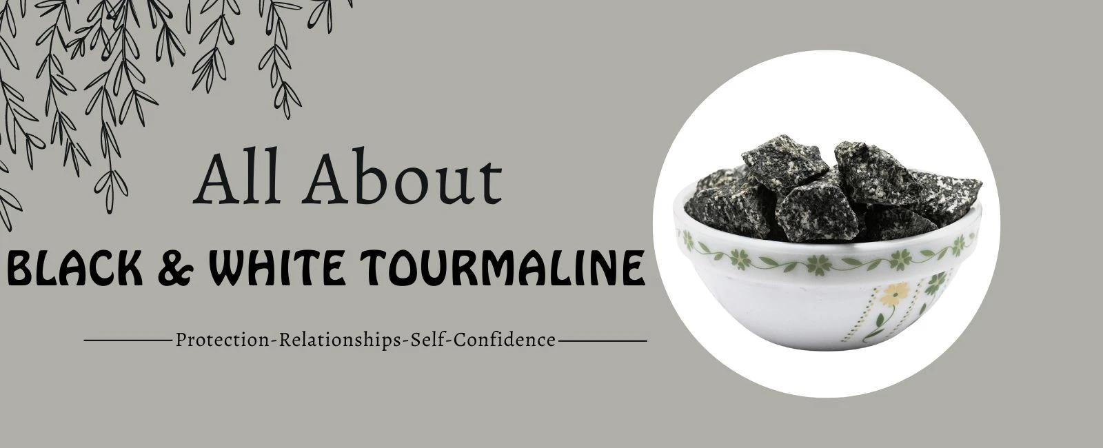 "Black & White Tourmaline Gemstone Balance & Protect Our Energy