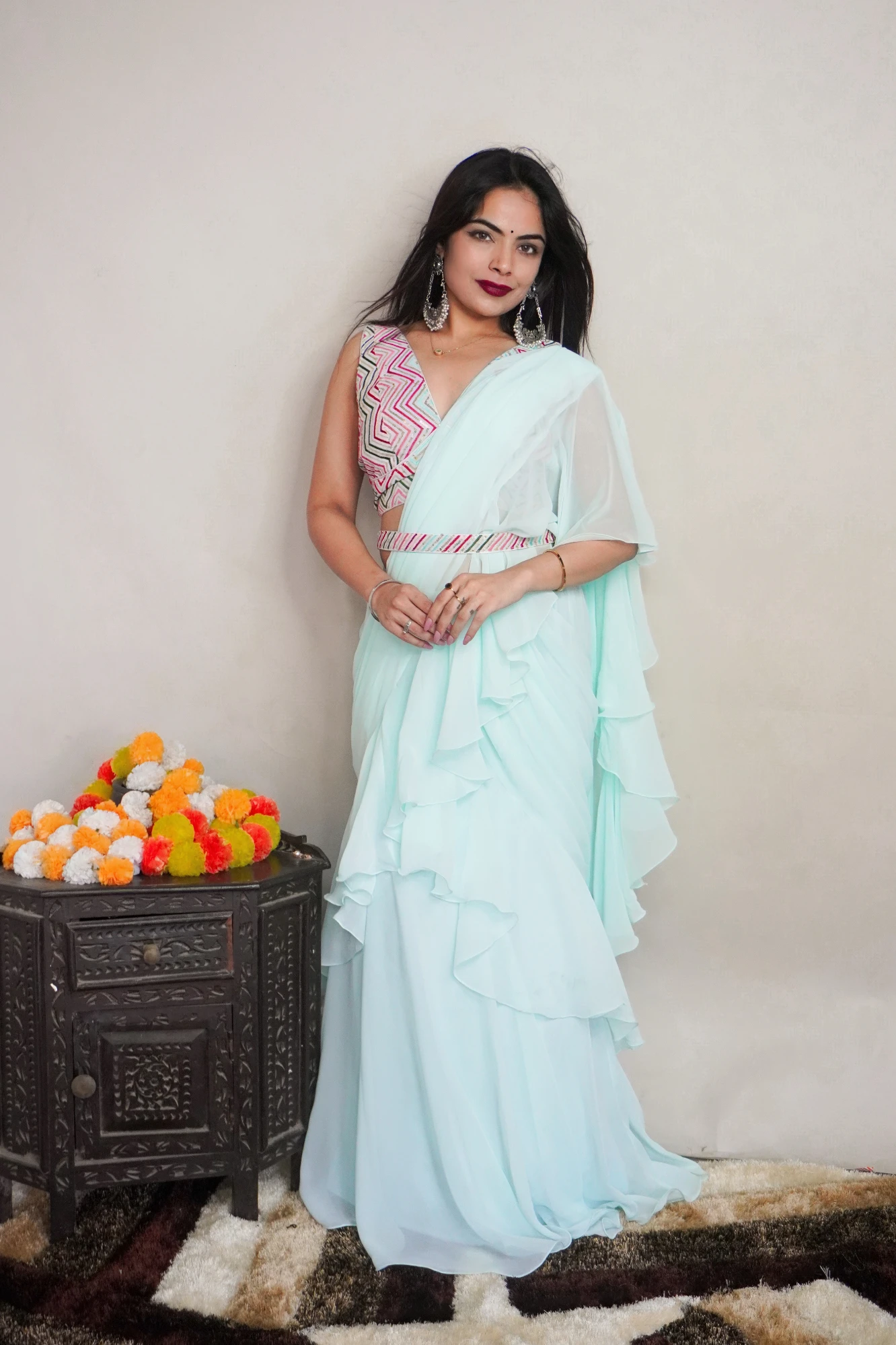 Dens Aqua 3 Layer Saree