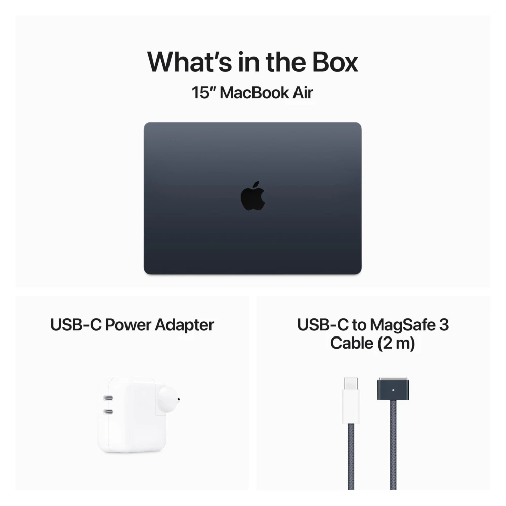 Apple MacBook Air Apple M3 - (16 GB/512 GB SSD/macOS Sonoma) MXD43HN/A  (15 Inch, Midnight, 1.51 Kg)