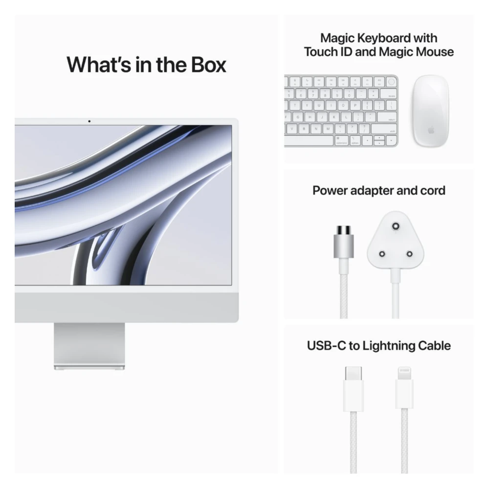 Apple iMac M3 (8 GB Unified/256 GB SSD/macOS Sonoma/24 Inch Screen)